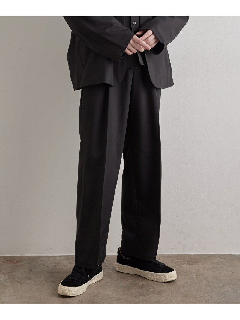 【ユウ*JUNRed】ポリッシュドTRワンタックストレートワイドパンツ JUNRED ジュン スタンダード ピックス パンツ スラックス・ドレスパンツ ネイビー グレー ブラック【送料無料】[Rakuten Fashion]