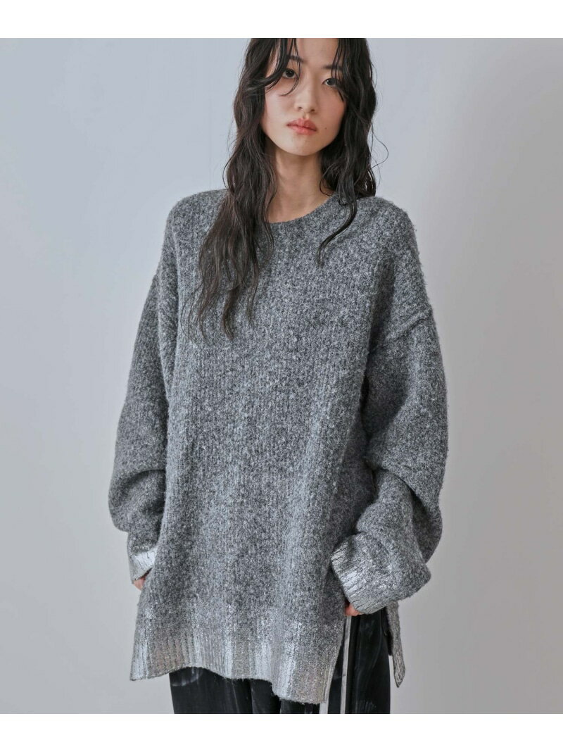 Rakuten - 【SALE／80%OFF】箔プリントスリットニット JUNRED ジュン スタンダード ピックス トップス ニット グレー【RBA_E】[Rakuten Fashion]