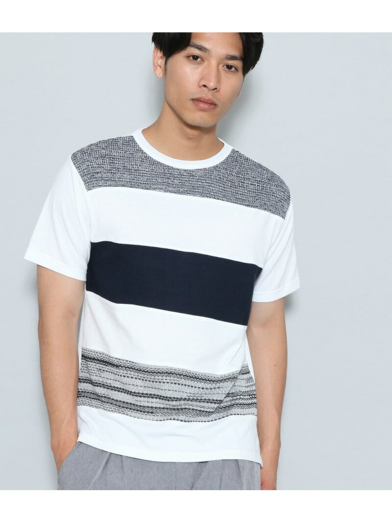 【SALE／70%OFF】ニットコンビボーダーTシャツ JUNRED ジュン スタンダード ピックス トップス その他のトップス ホワイト ネイビー レッド【RBA_E】[Rakuten Fashion]