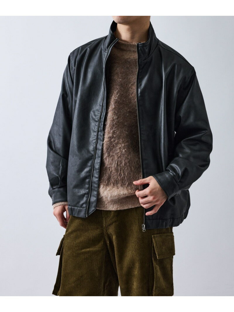 Rakuten - レザーライクブルゾン LE CERCLE par rope' HOMME ジュン スタンダード ピックス ジャケット・アウター ブルゾン・ジャンパー ブラック【送料無料】[Rakuten Fashion]