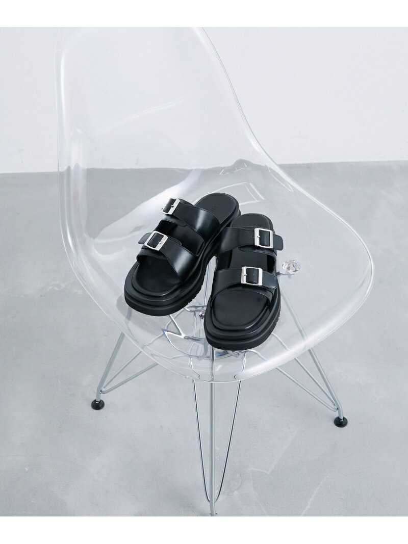 【SALE／70%OFF】シンセティックレザープラットフォームサンダル JUNRED ジュン スタンダード ピックス シューズ・靴 サンダル ブラック【RBA_E】[Rakuten Fashion]