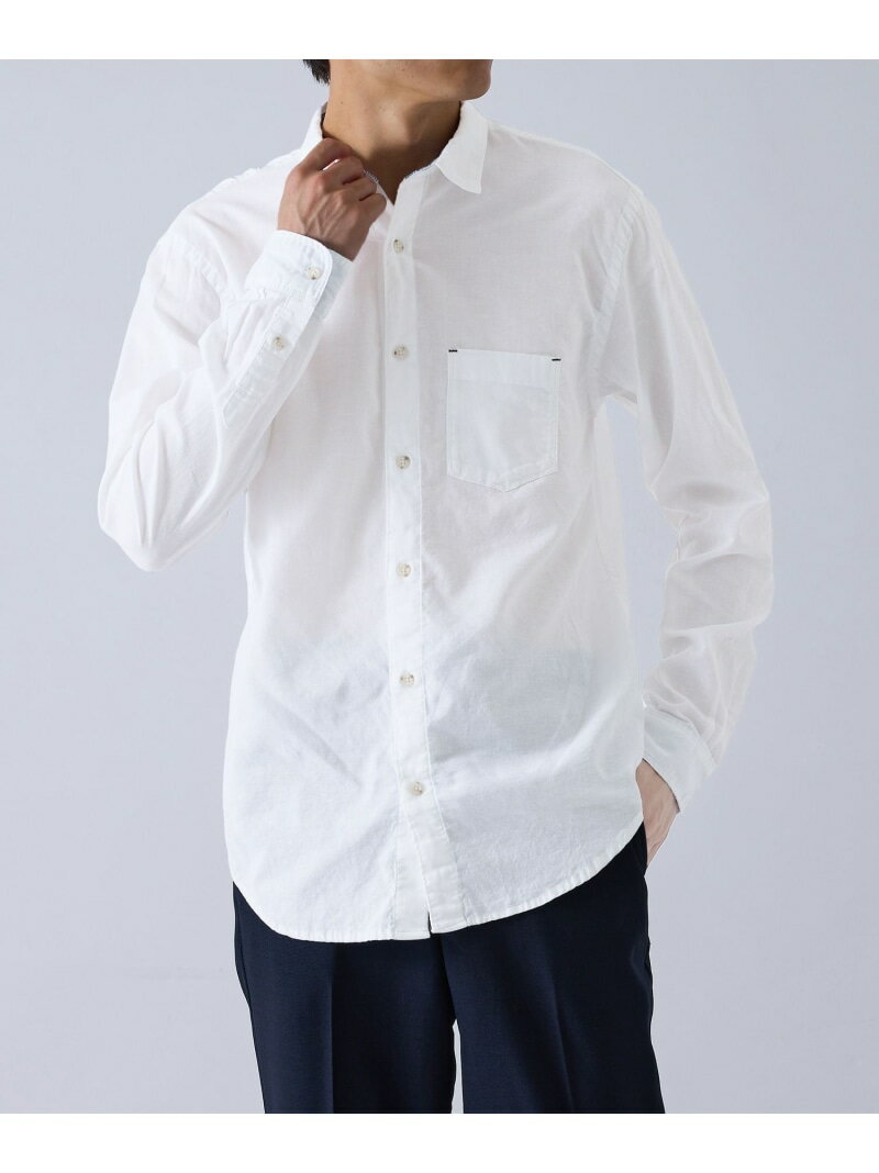 【SALE／60%OFF】綿麻ガーメントダイ&ウオッシュシャツ j.n.r.d ジュン スタンダード ピックス トップス シャツ・ブラウス ホワイト ネイビー【RBA_E】[Rakuten Fashion]