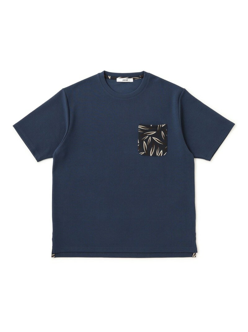 Rakuten - ボタニカルウェーブワッフルTシャツ j.n.r.d ジュン スタンダード ピックス トップス カットソー・Tシャツ ネイビー ホワイト ブルー[Rakuten Fashion]