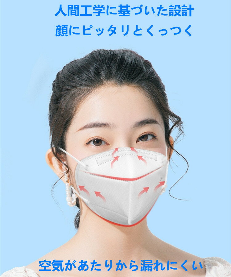 KN95 マスク 150枚 カラー 5層 使い捨てマスク不織布マスク 立体マスク 女性用 男性用 大人用 mask 3D立体 立体 PM2.5対策 ホワイト 男女兼用 ブラック ブルー ピンク フィルター