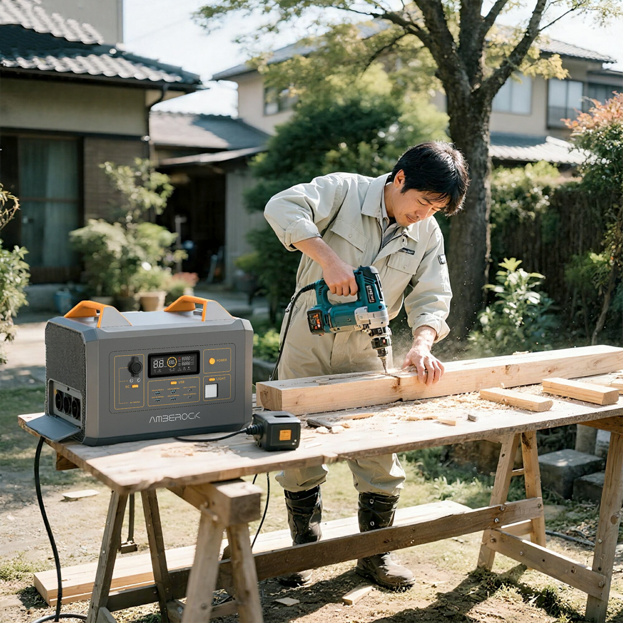 【期間限定★4/30まで】ポータブル電源＋100Wソーラーパネル＋接続ケーブルセット 停電・防災・キャンプ対応 E222 2016Wh大容量 軽量 1500W高出力 3年保証 長寿命 蓄電池 太陽光発電 急速充電 3