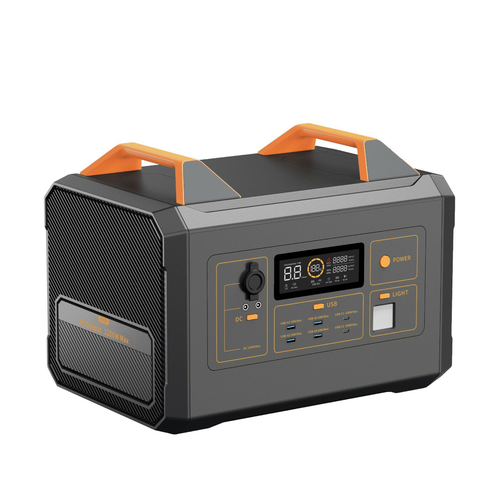 AMBERROCK E222 ポータブル電源 2016Wh大容量 軽量 コンパクト高出力1500w 3年保証 長寿命 家庭用 蓄電池 太陽光発電 1.1時間急速充電 キャンプ 停電 防災グッズ 台風 節電 停電対策緊急対応