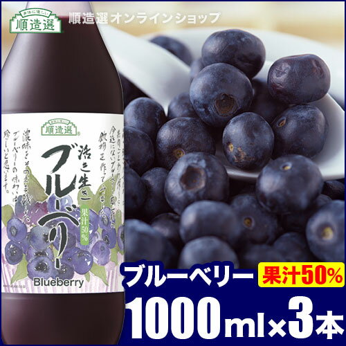 順造選 ブルーベリー（果汁50％ブルーベリージュース）1000ml×3本入りセット