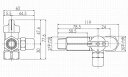 【KBG-21KDL（LC）左】 伊藤鉄工 LPG プロパン 可とう管ガス栓 自在部付 UL型 検査孔付 Rc1/2×自在R1/2 15A×15A 1/2×1/2 オスねじ 2