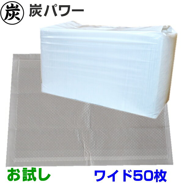 お試し炭パワー！消臭ペットシーツ　ワイド50枚　国産[送料無料]