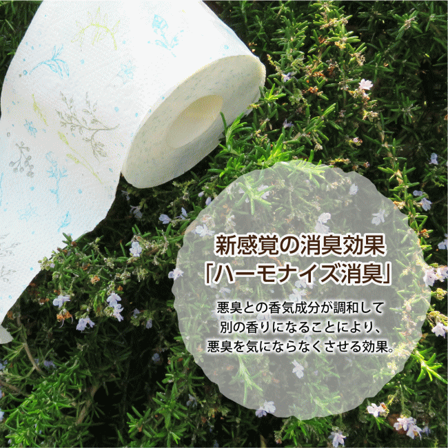 Hanatabaボタニカルシャワートイレットペーパー1袋12個入　ダブル2枚重ね　香り付