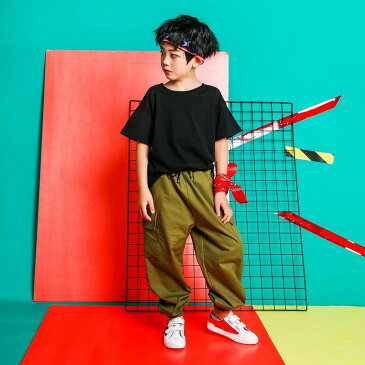 ダンス 衣装 ヒップホップ キッズ ダンス衣装 HIPHOP キッズダンス衣装 衣装 カーゴパンツ サルエルパンツ 長ズボン tシャツ キッズダンス衣装 ゆったり ずぼん ヒット