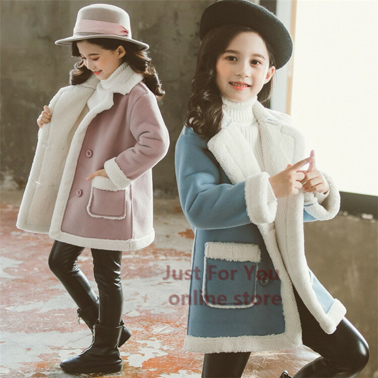 青色 ピンク アウター キッズ コート ジャケット スエード ボアコート もこもこ モッズコート モコモコ 裏起毛 子供服 こども 子ども 女の子 秋服 冬服 ...