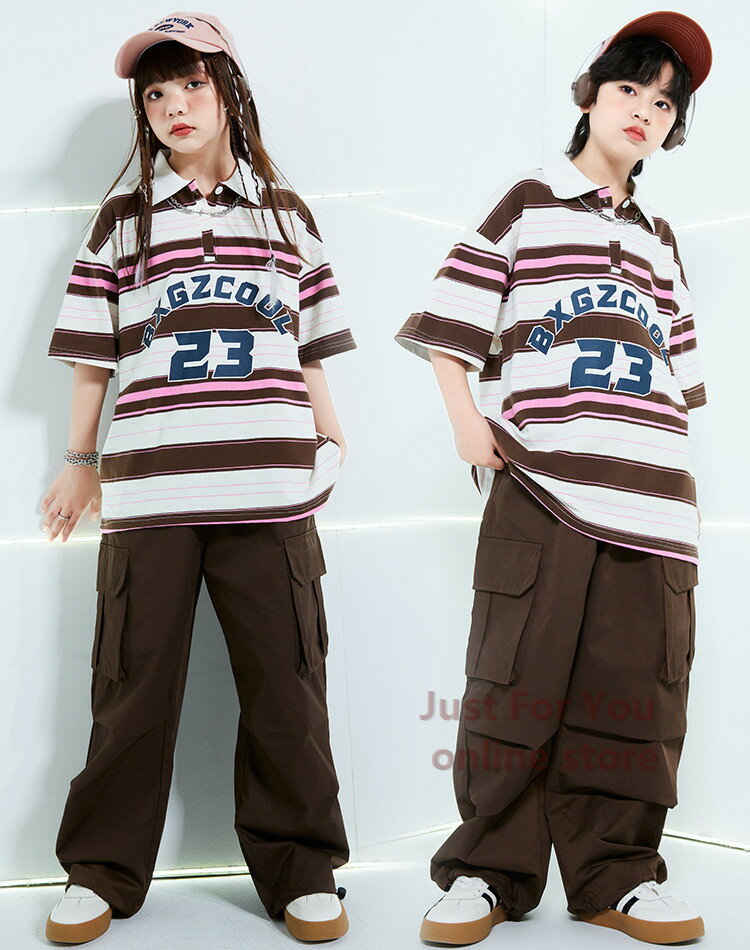 ［春夏新作］ セットアップ ダンス衣装 子供服 ヒップホップ キッズダンス衣装 女の子 ガールズ 韓国風 キッズ 男の子 衣装 キッズ シャツ 茶パンツ 上下 キッズ 韓国子供服 子ども服 ジュニア ダンス 練習着 原宿系 おしゃれ