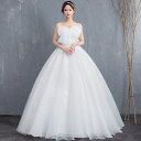 ウェディングドレス パフスリーブ プリンセスドレス 白 結婚式ドレス ビーズ スパンコール 高級感 トレーンドレス 花嫁ドレス ビスチェ ウェディングドレス 二...