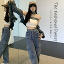 セクシー 演出服 ダンス衣装 大人 ダンス ジーンズ 衣装 ブラジャー セットアップ レディース jazz ステージ衣装 ヒップホップ ゴーゴーダンス へそ出し 派手 おしゃれ 韓国風 韓国 舞台服 練習着 団体 ダンスウェア