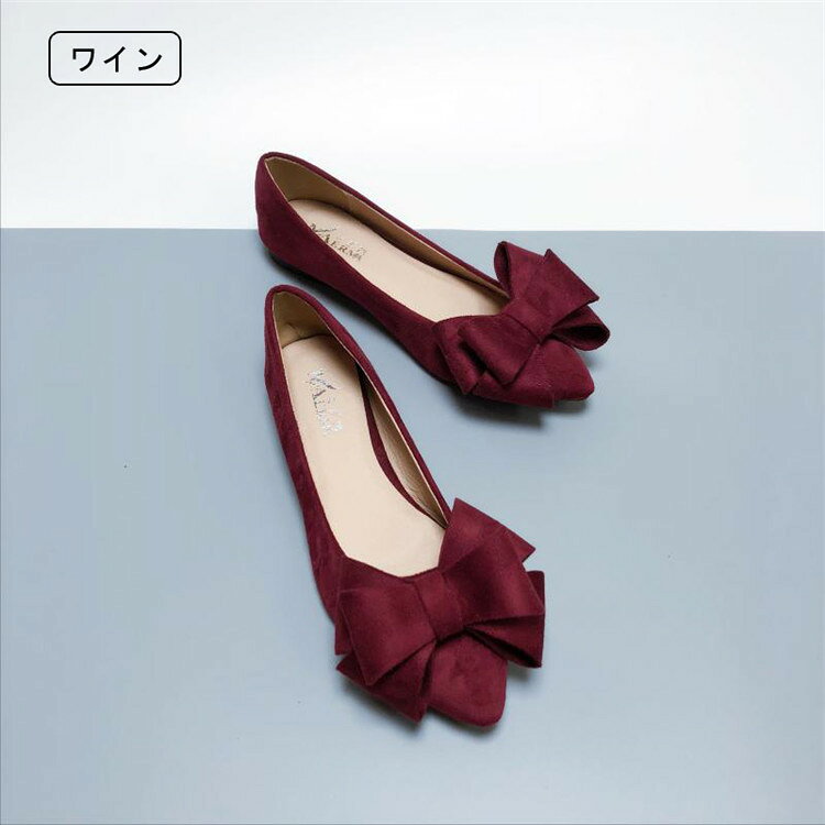 レディースぺたんこ　パンプス　フラットシューズ　ローヒール　大きいサイズ　甲...
