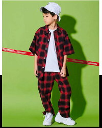 子供キッズダンス衣装ヒップホップチェック柄上下セッアップジャケットチェック柄ファッション韓国風tシャツサルエルパンツショートパンツジャズHIPHOP体操服jazz単品販売110/120/130/140/150/160/170cm