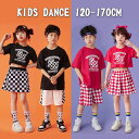 キッズダンス 衣装 セットアップ 半袖 Tシャツ パンツ スカート ダンス発表会 黒 赤 ダンス衣装 女の子 男の子 ヒップホップ 韓国 子供服 ダンス キッズ...