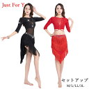 ダンス衣装 レディース ベリーダンス衣装 セットアップ インナーパンツ付き 大人 フリンジスカート レディース エレガント スレッスン着 競技着 ジュニア スカ...