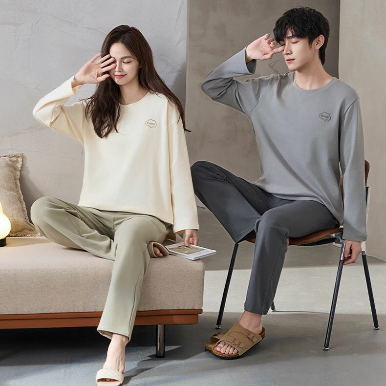 ペアパジャマ 長袖 パジャマ レディース パジャマ メンズ 綿100% おしゃれ カップル ペア ルームウェア 大人 春秋 秋冬 結婚祝い プレゼント ペア パジャマ 上下 セット カップル ペア 部屋着 おすすめ 寝間着 ギフト カップル お揃い プレゼント シンプル 敬老の日 送料無料