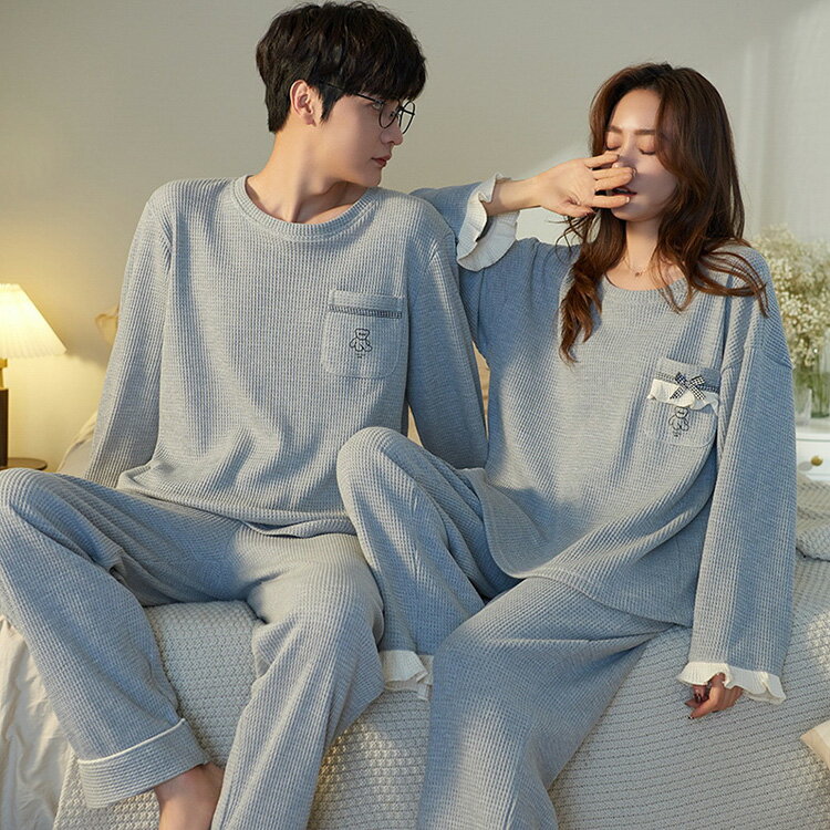 ペアパジャマ カップル ペアパジャマ 秋 冬 カップル ペア ルームウェア 上下 セット 長袖 お揃い結婚祝い プレゼント ペアパジャマ ペアルック レディース...
