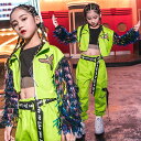 キッズダンス衣装 キラキラ スパンコール グリーン ヒップホップダンス衣装 韓国 キッズ ダンス衣装 チアダンス ヒップホップ 衣装 HIPHOPダンス衣装 応援団 演奏会 練習着 舞台効果抜群