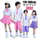 夏・新品 ダンス 衣装 キッズ 韓国 夏 ジャズダンス チアガール ガールズ 男の子 女の子 シャツ スカート/パンツ ピンク グリーン ダンス衣装 上下 3点セット応援団 HIPHOP 人気 新作おしゃれ 舞台効果抜群