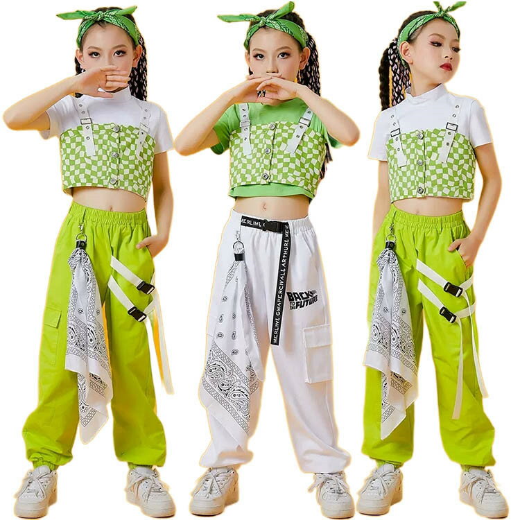 キッズダンス衣装 派手ヒップホップ セットアップ HIPHOP トップス パンツ ベスト 女の子 子供服 ジャズダンス ステージ衣装 練習着 体操服 応援団 おしゃれ 舞台効果抜群 かっこいい 新作