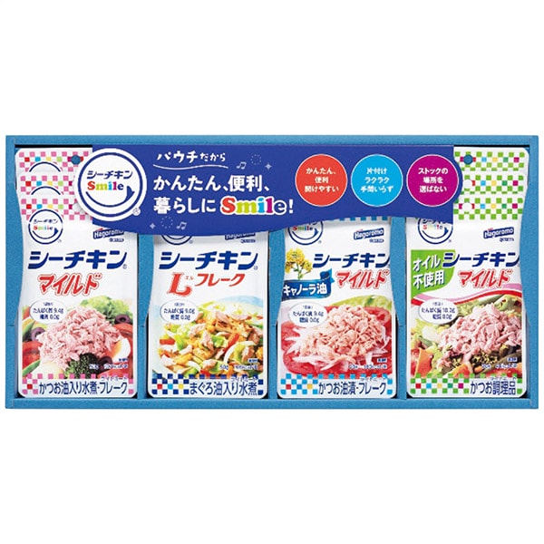 【香典返し 送料無料】 はごろもフーズ 缶詰 ギフト シーチキン 水煮 ツナ レトルト パウチ 袋 Smile セット 詰め合わせ 常温 非常食 保存食 食品 引き出物 四十九日 引出物 お返し 喪中 法事 お供え物 満中陰志 忌明け 49日 挨拶状 粗供養 品物 お礼 SML-20 (6)