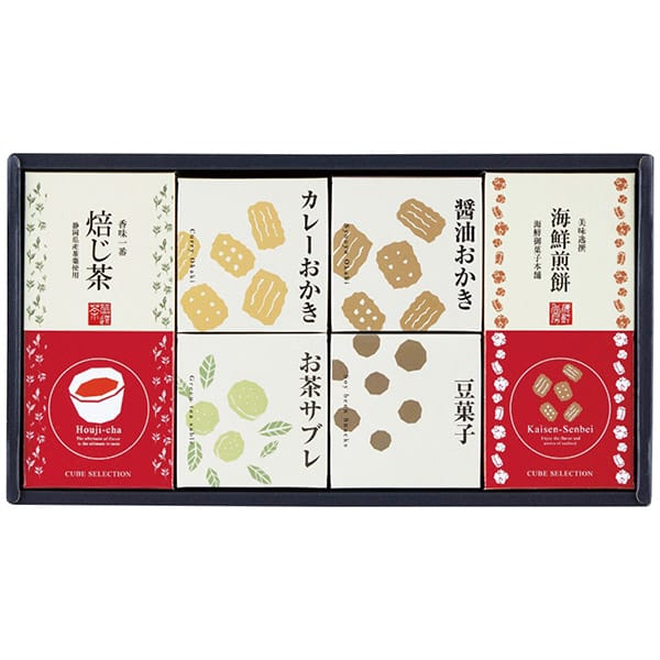 おかき 【香典返し 送料無料】 お菓子 和菓子 ギフト 煎餅 おかき 静岡茶 ほうじ茶 キューブセレクション 和の緑茶 セット 詰め合わせ 食品 引き出物 四十九日 引出物 お返し 喪中 法事 お供え物 満中陰志 忌明け 49日 挨拶状 粗供養 品物 お礼 CB-CE (10)