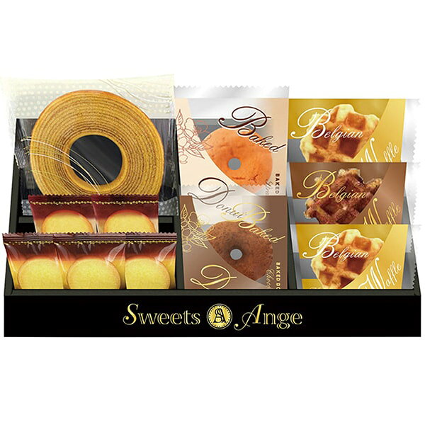 【香典返し 送料無料】 スイーツ ギフト お菓子 焼き菓子 洋菓子 スイーツアンジュ ベルギーワッフル セット 詰め合わせ 個包装 食品 食べ物 引き出物 四十九日 引出物 お返し 喪中 法事 お供え物 満中陰志 忌明け 49日 挨拶状 粗供養 品物 お礼 SGF-BE