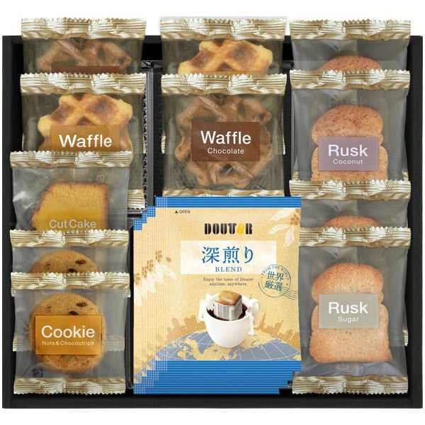 【香典返し 送料無料】 ドトールコーヒー 珈琲 ギフト お菓子 洋菓子 セット スイーツ セレクション 詰め合わせ ドリップ 個包装 食品 食べ物 引き出物 四十九日 引出物 お返し 喪中 法事 お供…