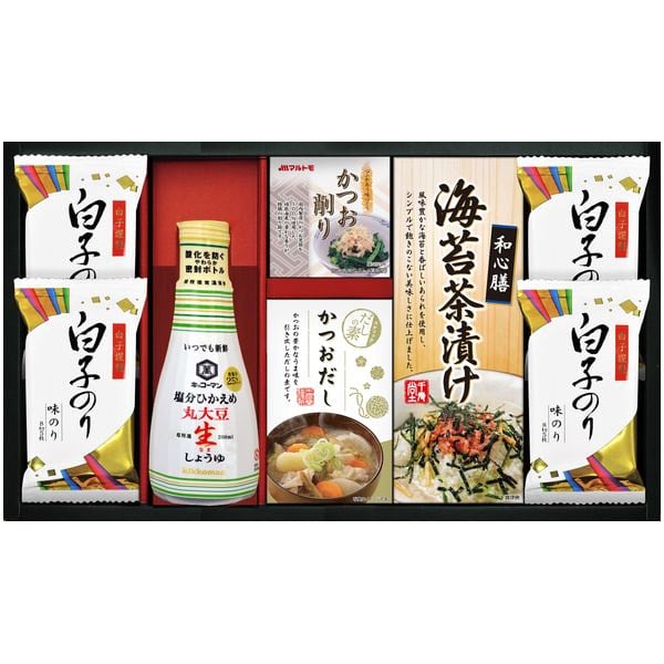  キッコーマン 調味料 ギフト 醤油 塩分ひかえめ生しょうゆ 鰹節 出汁 海苔 白子のり お茶漬け セット 詰め合わせ 食品 引き出物 四十九日 引出物 お返し 喪中 法事 お供え物 満中陰志 忌明け 49日 挨拶状 粗供養 品物 お礼 OR-30 (12)