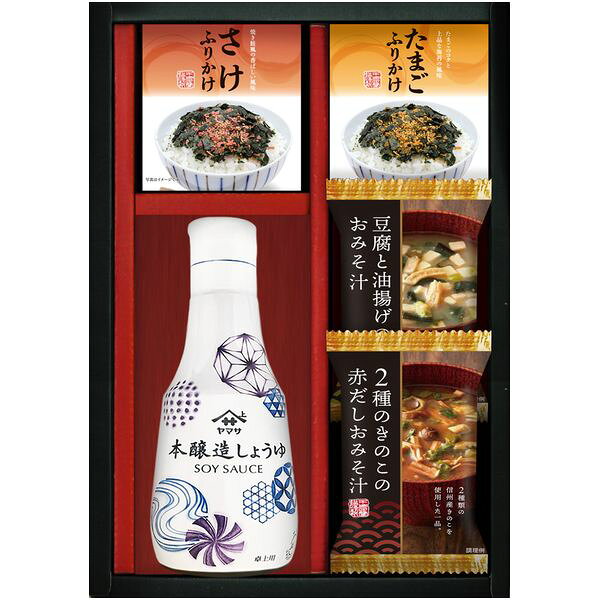 Rakuten - 【香典返し 送料無料】 調味料 ギフト 醤油 ヤマサ 鮮度しょうゆ フリーズドライ 味噌汁 丸美屋 ふりかけ セット 詰め合わせ 惣菜 ご飯のお供 食品 引き出物 四十九日 引出物 お返し 喪中 法事 お供え物 満中陰志 忌明け 49日 挨拶状 粗供養 品物 お礼 CR-20