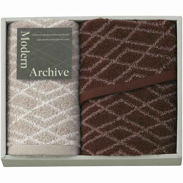 【香典返し 送料無料】 タオル ギフト スリムバスタオル フェイスタオル セット 詰め合わせ モダンアーカイブ ブラウン 綿 シンプル 高品質 高級 日本製 引き出物 四十九日 引出物 お返し 喪中 法事 お供え物 満中陰志 忌明け 49日 挨拶状 粗供養 品物 お礼 MAC2525