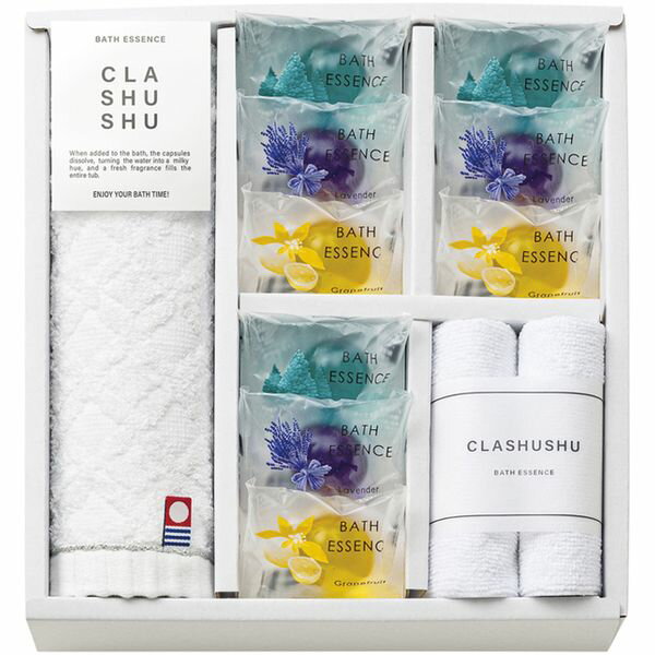 【香典返し 送料無料】 入浴剤 ギフト バスグッズ バスエッセンス CLA SHU SHU 今治 ウォッシュタオル セット 詰め合わせ バス用品 リラックス おしゃれ 引き出物 四十九日 引出物 お返し 喪中 法事 お供え物 満中陰志 忌明け 49日 挨拶状 粗供養 品物 お礼 BES-540