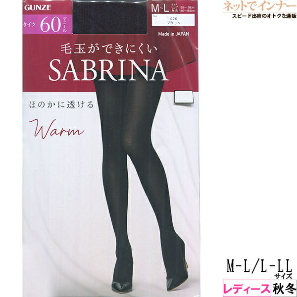 GUNZE グンゼ SABRINA サブリナ Warmタイツ 60デニール ほのかに透ける 秋冬用 SBW52[M-L L-LLサイズ]