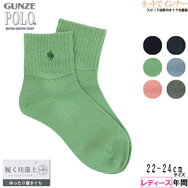 Rakuten - GUNZE(グンゼ)POLO(ポロ)レディース ソックス 履く珪藻土 ゆったり履きぐち 履き口リブ 年間 PBX603[22-24サイズ]