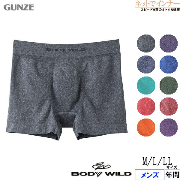 GUNZE(グンゼ)BODYWILD メンズ ボクサーブリーフ(前とじ) 3D-BOXER 杢調(1) 年間 BWS853J[M、L、LLサイズ]