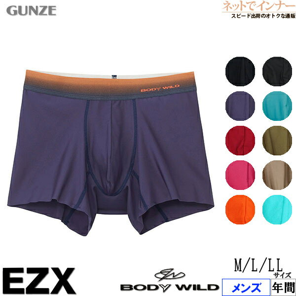 GUNZE BODYWILD EZX(超軽量カットオフ)メンズ ブーストボクサー(前とじ)グラデーション 年間 BWV001A M L LLサイズ