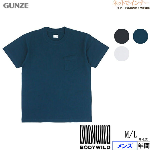 GUNZE(グンゼ)BODYWILD メンズ ポケット付ヘビーウェイトTシャツ 綿100% 年間 BW1914