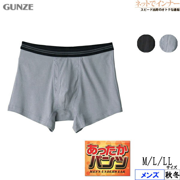 Rakuten - GUNZE(グンゼ)あったかパンツ メンズ ボクサーブリーフ(前あき)無地 秋冬用 HN8080[M、L、LLサイズ]