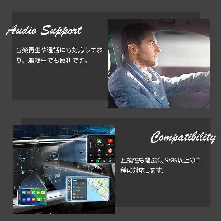 �ǿ� Mini CarPlay �磻��쥹�����ץ��� 2in1 �磻��쥹 ����ͭ�� CarPlay/Android Auto��ܤ�������� Bluetooth/����/�����б� �ץ饰���ץ쥤 ��ư��³ 98%�ʾ�μּ��б�