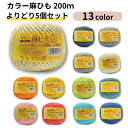 【スーパーSALE10%OFF】 カラー 麻ひも 約2mm×200m 約360g 全13色 よりどり5個セット 麻紐 園芸 手芸 編み物 クラフト ラッピング ...