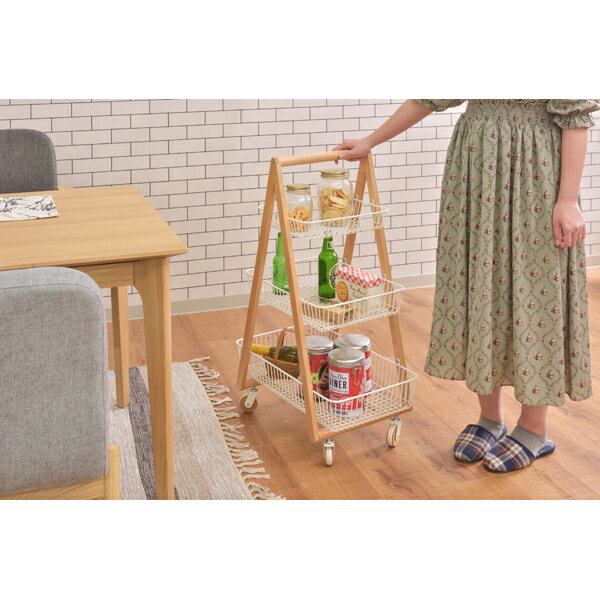 バスケットワゴン ワゴン バスケット キッチンワゴン ガーデンプランター フェイクグリーン 植物 観葉..