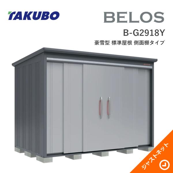 【床保護マット無料！】 B-G2918Y BELOS ヴェロス 間口293cm 奥行180cm 高さ216.1cm 豪雪型 標準屋根 側面棚タイプ ベロス デザイン物置 タクボ物置
