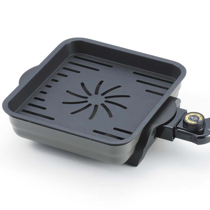 煙をおさえたコンパクトプレート ホットプレート グリルプレート 電気 調理器具 魚 肉 野菜 焼く キッ..