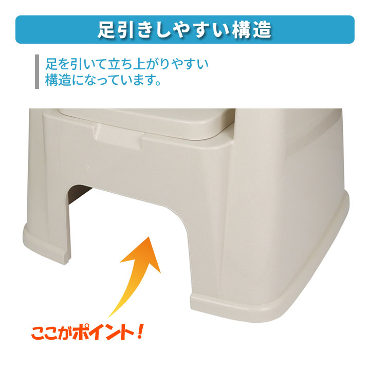 テイコブ背もたれ付ポータブルトイレ 介護用品 簡易トイレ 介護用トイレ 非常用 バケツ付 介護 排泄用品 手すり 背もたれ 洋式 防災グッズ 日本製 justpartner-10004623 便利雑貨のジャストパートナー サンプル画像3