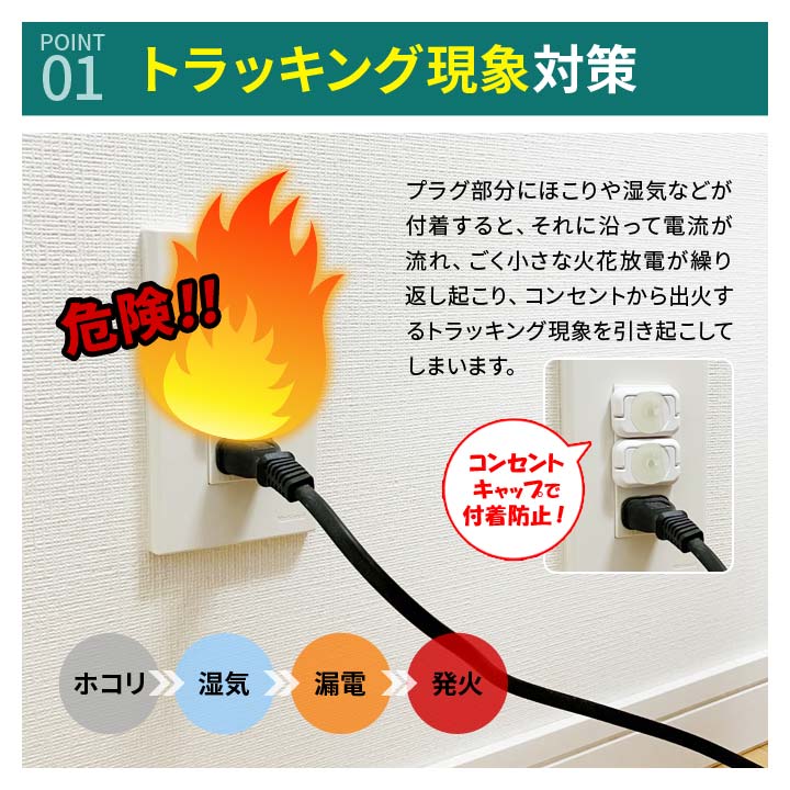夜になると光るコンセントキャップ12個入 便利グッズ 保護 ガード ホコリ 埃 湿気 シャットアウト 電源プラグ コンセント 隠しハンドル ロック機能【メール便可】 justpartner-10004982 便利雑貨のジャストパートナー サンプル画像3
