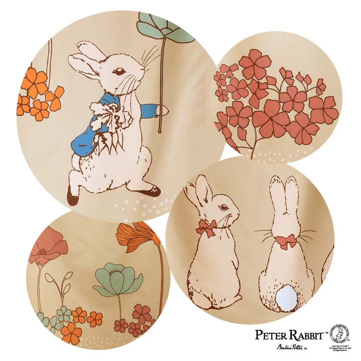 ピーターラビット絵羽柄のれん インテリア 暖簾 170cm 間仕切り 目隠し 部屋 玄関 勝手口 スリット 二つ割れ のれん 長め ロング PITER RABBIT【メール便可】 [3]